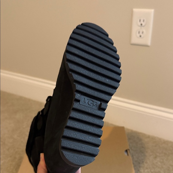 UGG Black Lace-Up Wedge Boots - Picture 6 of 7